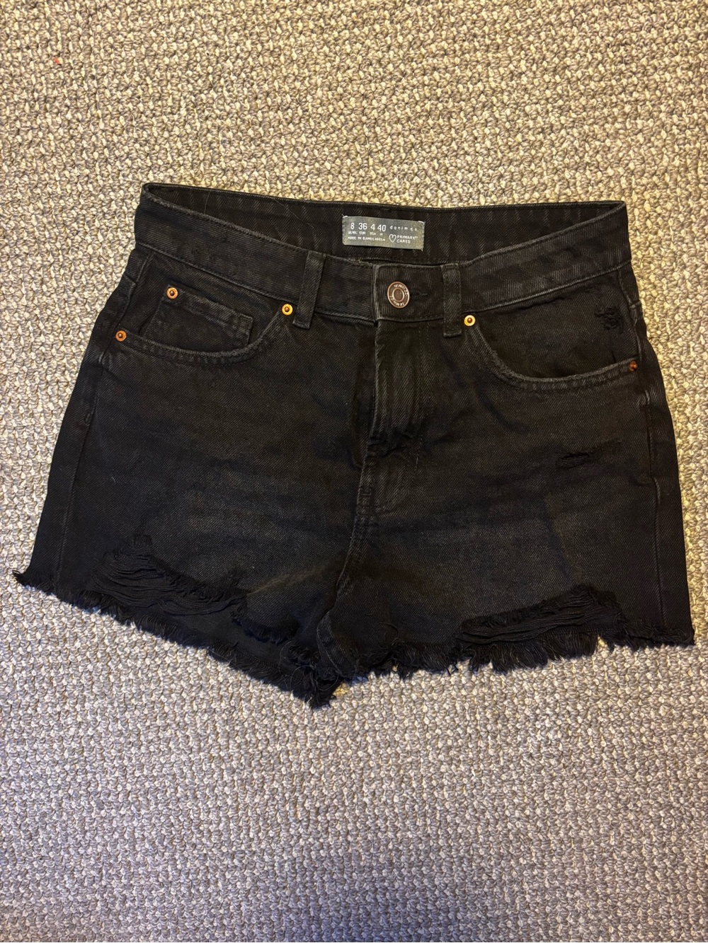 Black Frayed Hem Jean Shorts - Women